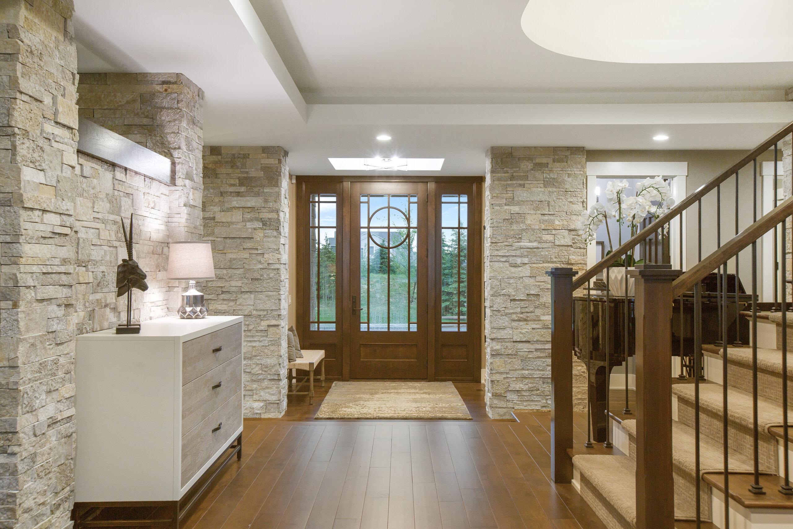 Amazing detail in front entry foyer of new home