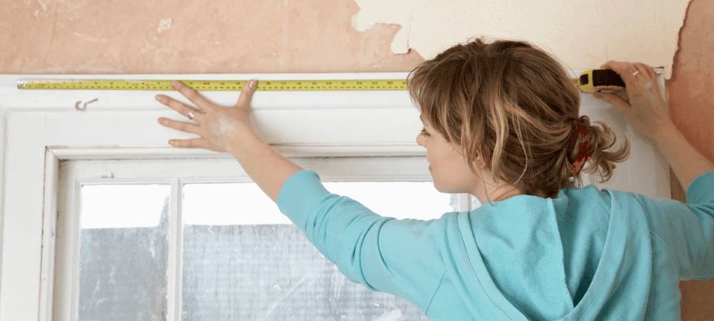 measuring window indoors